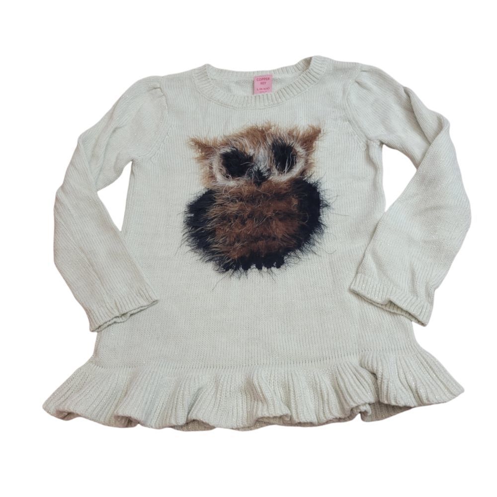 Copper Key Owl sweater 6/6x
